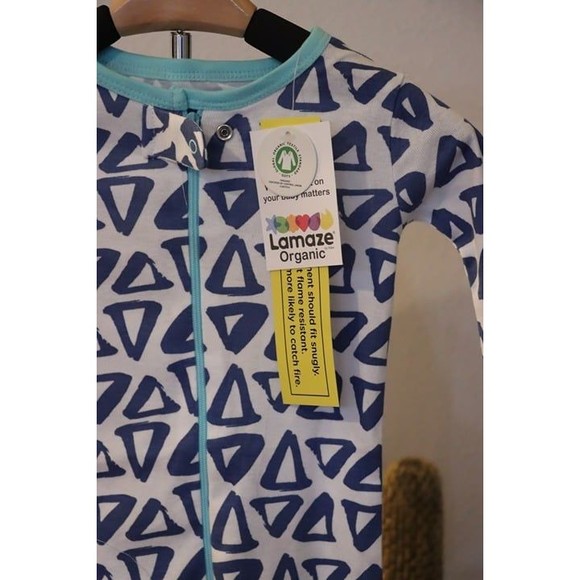 Toddler Boys 9mo. Lamaze Organics Geometric Footless Pj's 9 months Blue Pajama - Picture 3 of 4